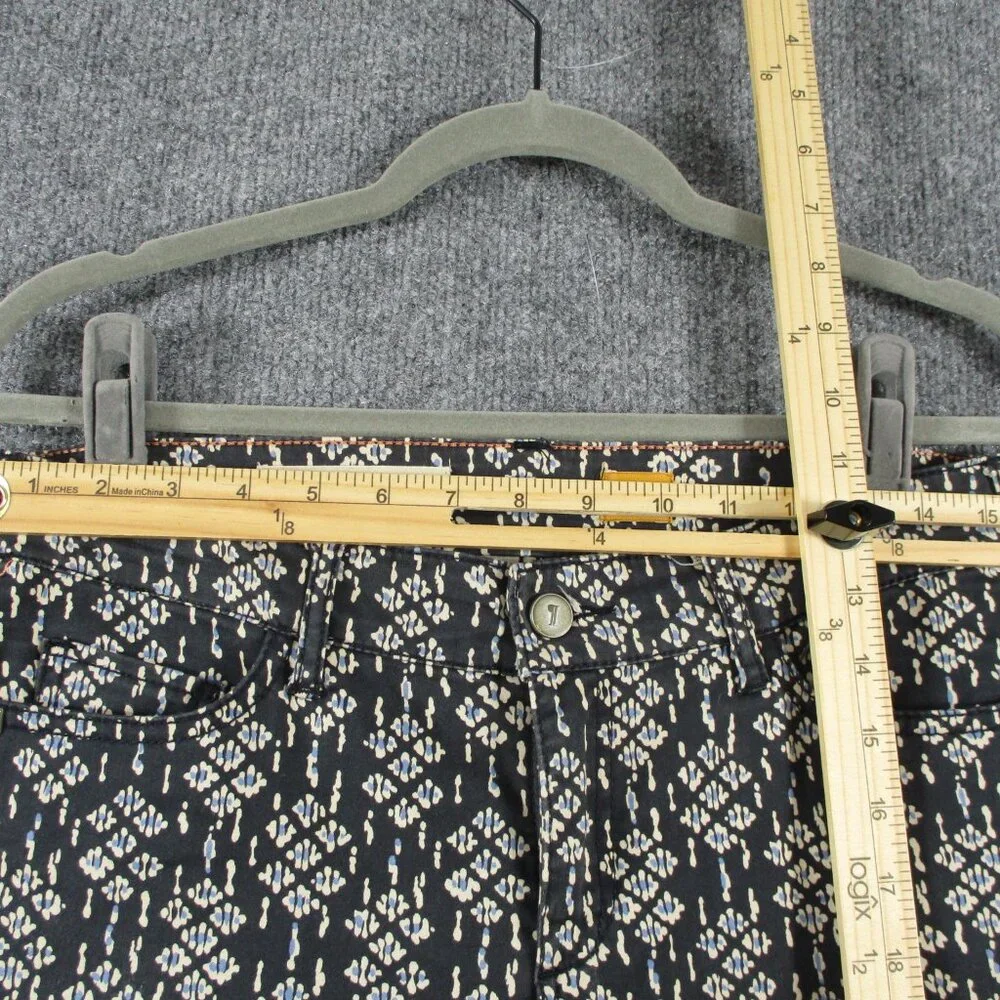 Pilcro Pants Women 28 Black Geometric Ankle Zip Serif Stretch Anthro Fit 30x28 - Picture 9 of 16